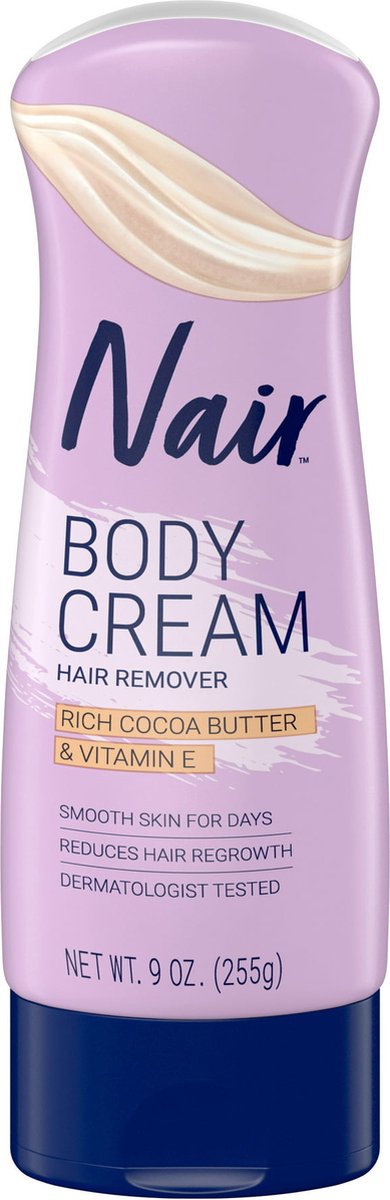 Nair - Hair Removal Body Cream - Cocoa Butter - Vitamin E - Leg and Body - Hair Remover