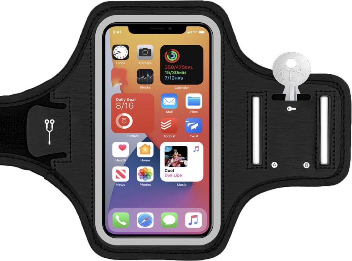 Universele Sportarmband voor Smartphones tot 6,5" - Zwart/Grijs