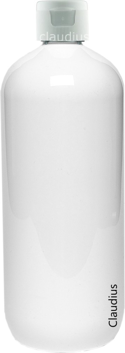 Lege Plastic Fles 1 liter PET - Wit - met witte klepdop - set van 10 stuks - navulbaar - leeg