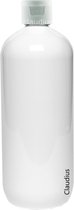 Lege Plastic Fles 1 liter PET - Wit - met witte klepdop - set van 10 stuks - navulbaar - leeg