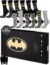 Calendrier de l'Avent Batman 12 paires de chaussettes - Coffret cadeau - Unisexe - chaussettes taille 40-45