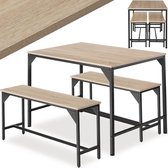 tectake - groupe de sièges robuste - table avec bancs - luminaire industriel Bolton - 404341