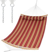 Hangmat met afneembaar kussen, belastbaarheid tot 150 kg, voor outdoor, camping, terras, tuin, strand, 189 x 140,5 cm (rood)