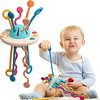 Kinderspeelgoed 1 jaar - Montessorisch Speelgoed - UFO siliconen trekspeeltje voor baby's - Educatief speelgoed - Montessori speelgoed - Sensorisch speelgoed- Sileconen - 0- 24 Maanden - CE Markering - Ontwikkeling - Baby - Fijne moteriek