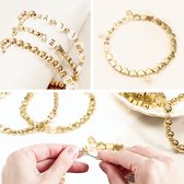 Set de Perles Goud - Fabrication de Bijoux - Diverse tailles et formes - Ensemble de perles dans une boîte de rangement pratique, boîte de tri avec compartiments - 3600 pièces - Goud or