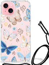 Case Anti-shock Geschikt voor iPhone 15 Plus Vlinder
