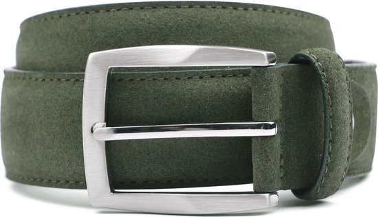 Leren Riem Suede Groen - Suitable - Taille maat 95cm - Suede - Dames & Heren riem Effen