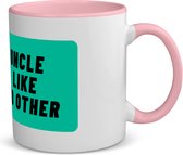 Akyol - uncle like no other koffiemok - theemok - roze - Oom - geweldige oom - niemand anders - verjaardag - cadeau - kado - bedankje - geschenk - 350 ML inhoud