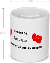 Akyol - jij bent de bonuszus die iedereen zou willen hebben Spaarpot - Zus - geweldige bonuszus - liefste bonuszus - verjaardag - cadeau - kado - bedankje - geschenk - 350 ML inhoud