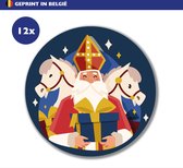 Sinterklaas | 6cm | 60mm | Sticker | Etiket | Per 12 | Cadeau | Gift | Pakjesavond | Sluitzegel | Inpakken | Decoratie