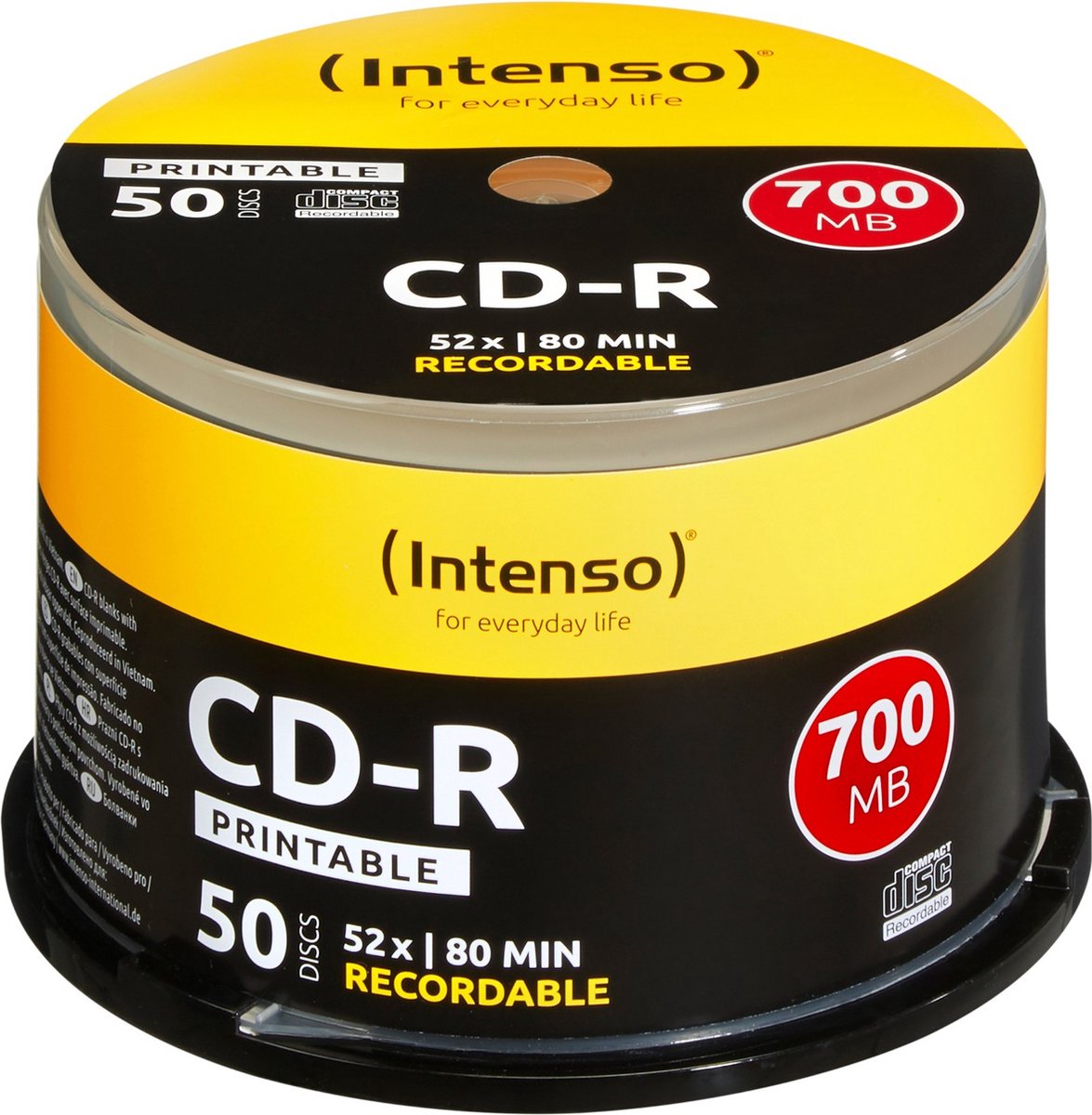 Intenso 1801125 CD-R 80 disc 700 MB 50 stuk(s) Spindel Bedrukbaar