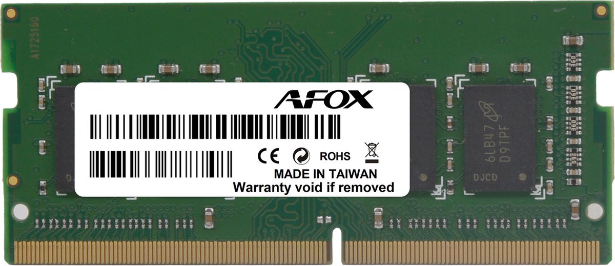 AFOX AFSD38BK1L geheugenmodule 8 GB 1 x 8 GB DDR3L 1600 MHz