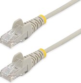 StarTech.com Câble réseau Ethernet RJ45 Cat6 de 1,5 m - Cordon de brassage mince Cat 6 UTP sans crochet - Fil Gigabit gris (N6PAT150CMGRS)