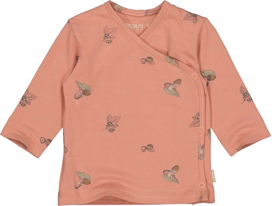 Quapi newborn baby meisjes shirt Robin aop Pink Rose Nuts