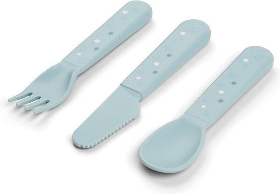 Done By Deer Foodie Cutlery Set Happy Dots Blue van Done by Deer — afbeelding 5