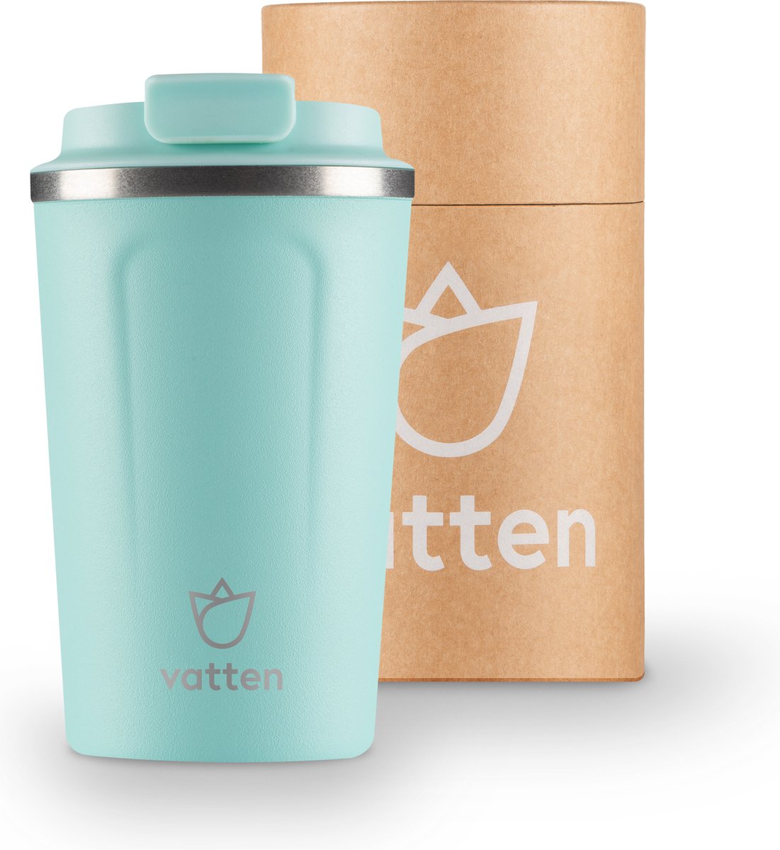 Vatten Thermosbeker - Koffiebeker - Travel Mug - Lichtgroen - 380ml - Theebeker