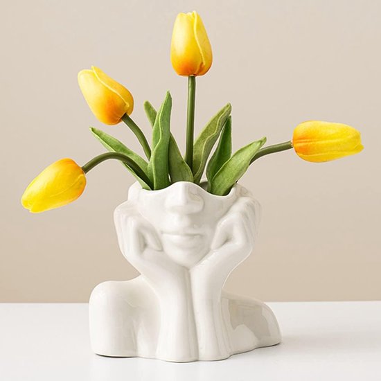 MENAYODA Creativiteit gezicht vazen decoratie, moderne vaas, gezicht