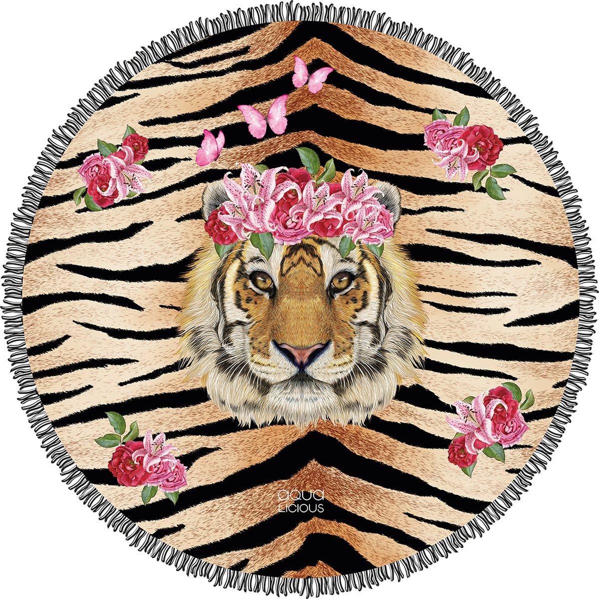 Aqua-Licious - Strandlaken - Badlaken - Rond - Reizen Strand - Tiger Lily - Ø160cm