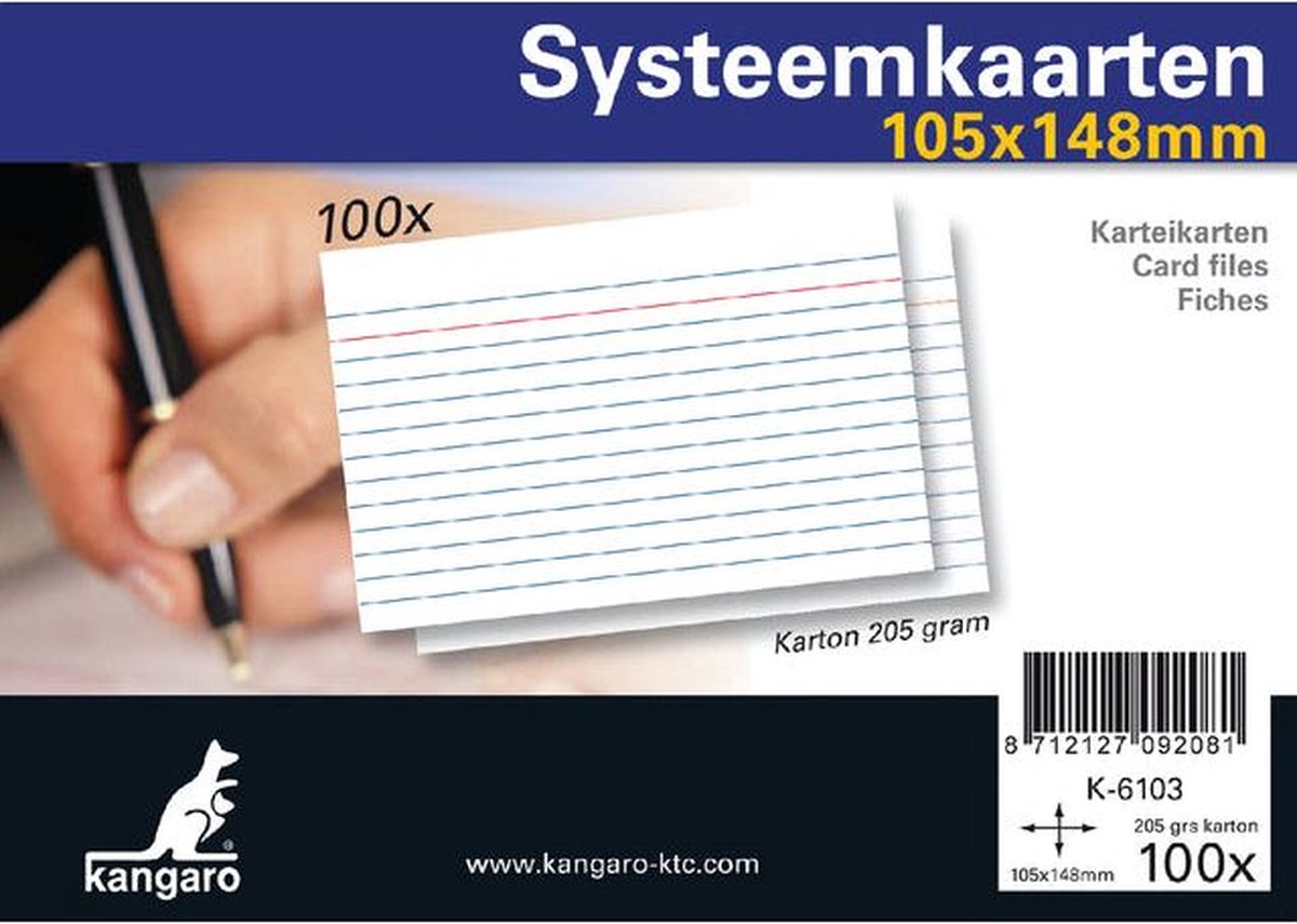Systeemkaarten a6 105x148mm 100 stuks | Pak a 100 stuk | 20 stuks - Kangaro