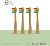 Sonicare Bamboe Opzetborstels voor Kinderen | 4 Stuks | Regenboog | Gepatenteerde Bio-based binnenkant, Bamboe buitenkant