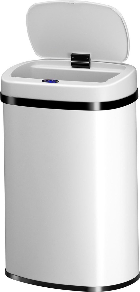 Automatische Prullenbak / Afvalemmer / Sensorprullenbak - 50 Liter - Wit - Rechthoek