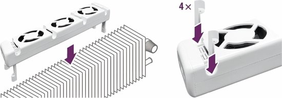 Radiator ventilator Single Set- Verwarming ventilatie - Geschikt voor bijna alle typen radiatoren - Merkloos