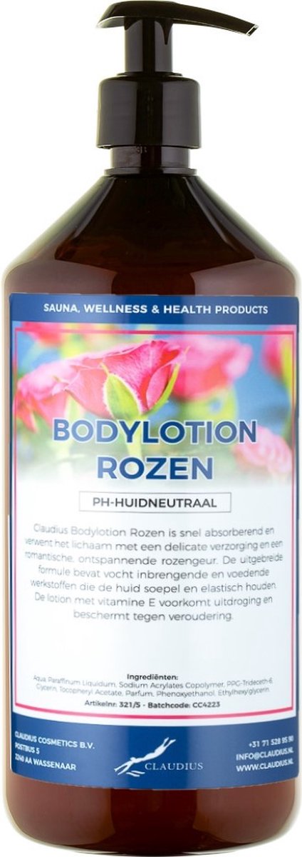 Bodylotion Rozen 1 liter - met gratis pomp