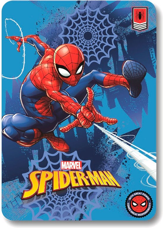 Spiderman fleece deken - blauw / rood - Spider-Man plaid - 140 x 100 cm.