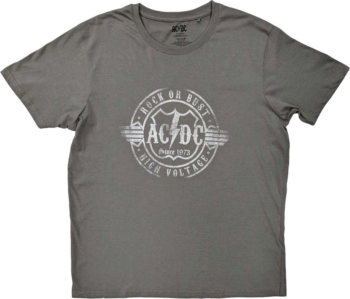 AC/DC - Rock Or Bust Heren T-shirt - M - Grijs