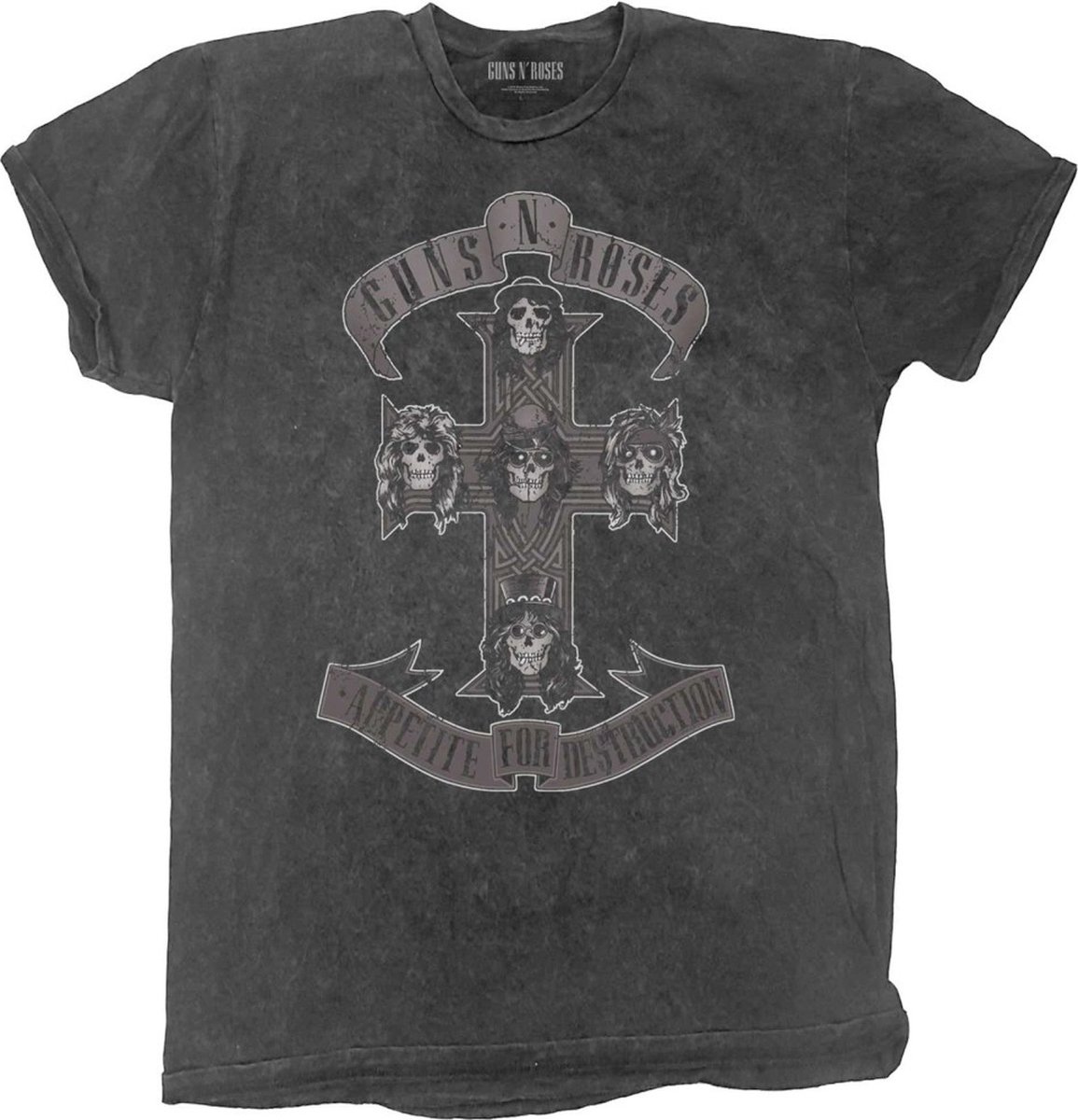 Guns N' Roses - Monochrome Cross Kinder T-shirt - Kids tm 2 jaar - Zwart