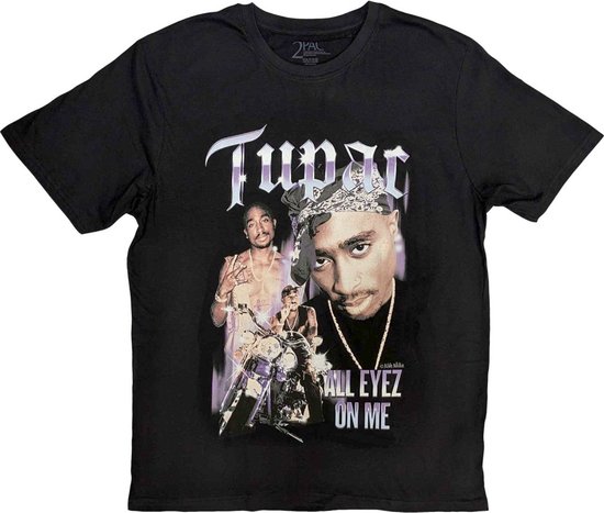 Tupac - All Eyez Blue Homage Dames T-shirt - XS - Zwart