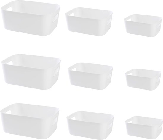 6x stuks kunststof opbergboxen/opbergdozen wit 30 liter - Voorraad/opberg boxen/kisten/bakken met deksel