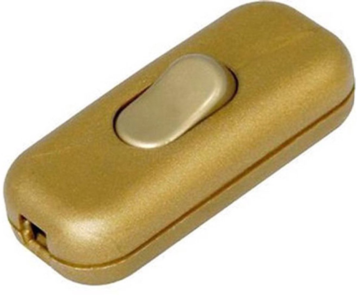 Orbit Electronic Snoerschakelaar - Aan of Uit - 6x2,5x2cm - 250V/2A - Goud