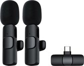 Bol.com Draadloze Microfoon - USB Type-C - 2x Microfoon + 1x Ontvanger - Zwart - Geschikt voor USB-C Smartphones aanbieding