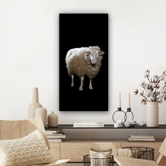Tableau Mouton - Animaux de la ferme - Zwart - 40x80 cm - Décoration murale