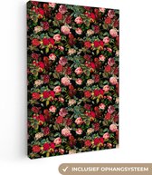 Peintures sur Toile Fleurs - Rouge - Roses - 60x90 cm - Décoration murale