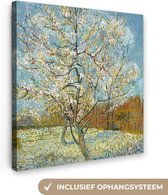 Canvas Schilderij Bloeiende perzikboom - Vincent van Gogh - 90x90 cm - Wanddecoratie