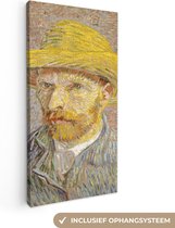 Canvas Schilderij Zelfportret met strohoed - Vincent van Gogh - 40x80 cm - Wanddecoratie