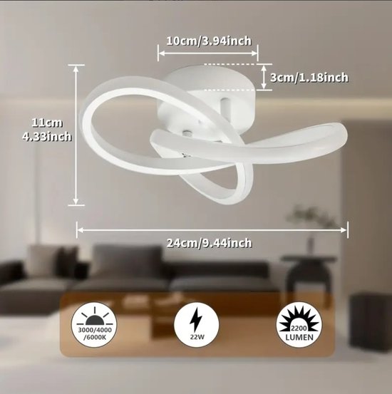 Rosnek 38cm LED Plafonnières - Moderne 36W LED Plafondlamp - Ultra Dun Plat Rond Design 6000k Koel Wit Licht Ideaal Voor Keuken Badkamer Garage Woonkamer Of Eetkamer Eenvoudige Opbouw Montage