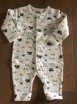 Pyjama Bébé nouveau-né, coton bio, garçons, taille 68, blanc avec rayure "dino""