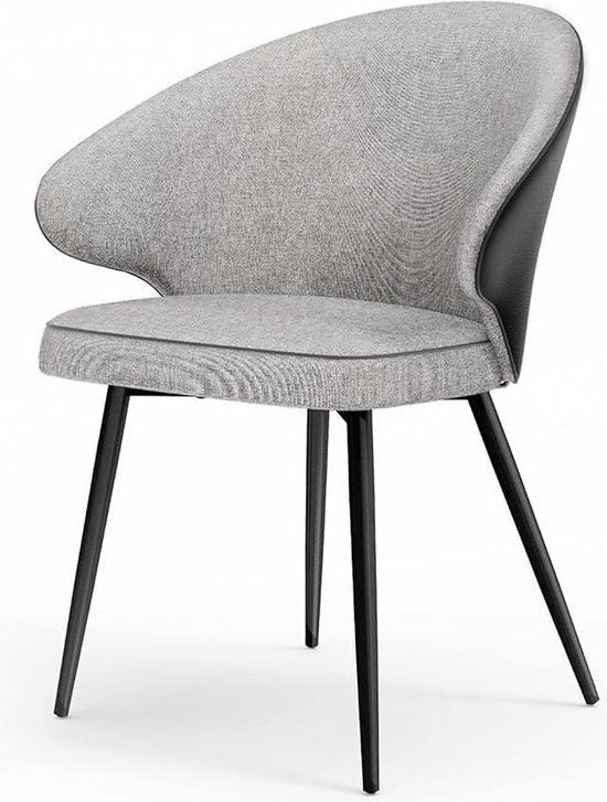 Chaise de salle à manger chaise de cuisine chaise rembourrée chaise avec accoudoirs pieds en métal chaise de salon moderne pour salle à manger cuisine gris clair
