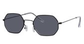 Hidzo Zonnebril Achthoek Zwart - UV 400 - Zwarte Glazen