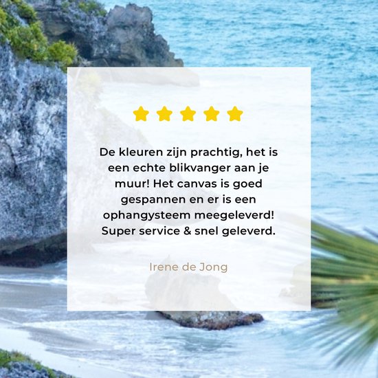 Tableau sur toile Tulum l'ancienne ville portuaire sur la mer des Caraïbes au Mexique - 40x80 cm - Décoration murale