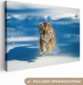 Tigre de Sibérie dans l'attaque Toile 60x40 cm - Tirage photo sur toile (Décoration murale salon / chambre) / Peintures sur toile Animaux