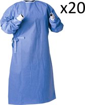 Blouse de laboratoire jetable - Blouse de laboratoire - Blouse isolante - Vêtements médicaux jetables - 20 pièces - Taille unique