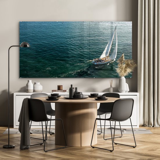 Peinture sur verre - Voiles pleines du voilier sur l'eau - 160x80 cm - Peintures sur Verre Peintures - Photo sur Glas