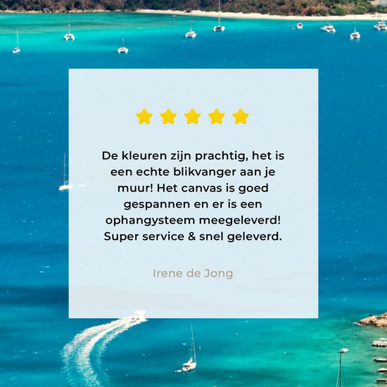 Caribbean Harbor Canvas 120x180 cm - Tirage photo sur toile (Décoration murale salon / chambre) XXL / Grand format!