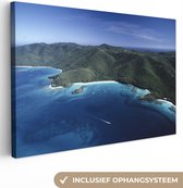 Canvas Schilderij Caribisch eilandkust fotoprint - 60x40 cm - Wanddecoratie