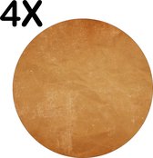 BWK Stevige Ronde Placemat - Achtergrond van Ouderwets Papier - Set van 4 Placemats - 40x40 cm - 1 mm dik Polystyreen - Afneembaar