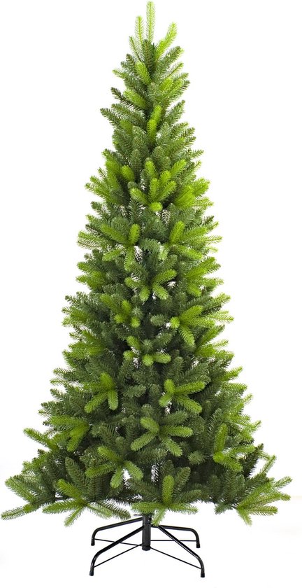 Utah kunstkerstboom smal - 210 cm - groen - Ø 104 cm - 1.140 tips - metalen voet